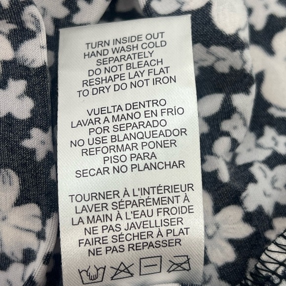 Nina Leonard Black with White Floral Sleeveless Maxi Dress with Bow Size XL - Picture 8 of 8